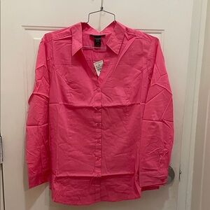 ASHLEY STEWART Women’s Size 16 Bright Pink Button-Up Shirt